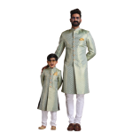 KimKhab Brocade Achkan - Buy Royal Green Golden | Jaipurio